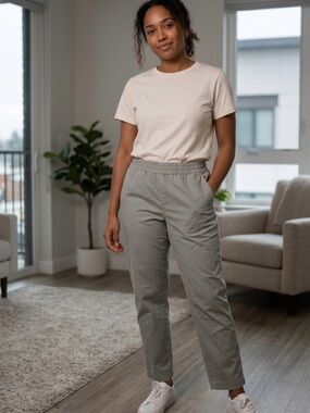 Everlane Light Gray Elastic-Waist Straight Joggers